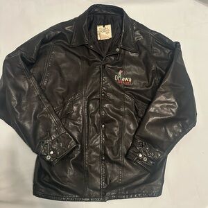 🏒🖤 Y2K Ottawa Senators Leather Jacket – Men’s 42 Tall / Long 🖤🏒